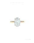 Oval Cut Lab Grown Diamond Engagement Ring | Hidden Halo | Cathedral Setting