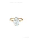 Oval Cut Lab Grown Diamond Engagement Ring | Hidden Halo | Cathedral Setting