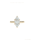 Marquise Cut Lab Grown Diamond Engagement Ring | Hidden Halo | Tulip Setting