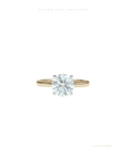 Round Cut Lab Grown Diamond Engagement Ring | Two Tone | Cathedral Setting