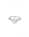 Round Cut Lab Grown Diamond Engagement Ring | Two Tone | Cathedral Setting