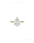 Pear Cut Lab Grown Diamond Engagement Ring | Hidden Halo | Signature Setting