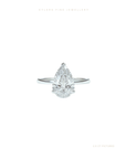 Pear Cut Lab Grown Diamond Engagement Ring | Hidden Halo | Signature Setting