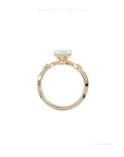 Pear Cut Lab Grown Diamond Engagement Ring | Hidden Halo | Floral Setting