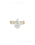 Pear Cut Lab Grown Diamond Engagement Ring | Hidden Halo | Floral Setting