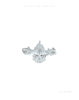 Pear Cut Lab Grown Diamond Engagement Ring | Hidden Halo | Floral Setting