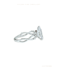 Pear Cut Lab Grown Diamond Engagement Ring | Hidden Halo | Floral Setting