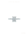 Emerald Cut Lab Grown Diamond Engagement Ring | Hidden Halo | Pave Signature Setting