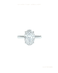 Oval Cut Lab Grown Diamond Engagement Ring | Hidden Halo | Cathedral Setting