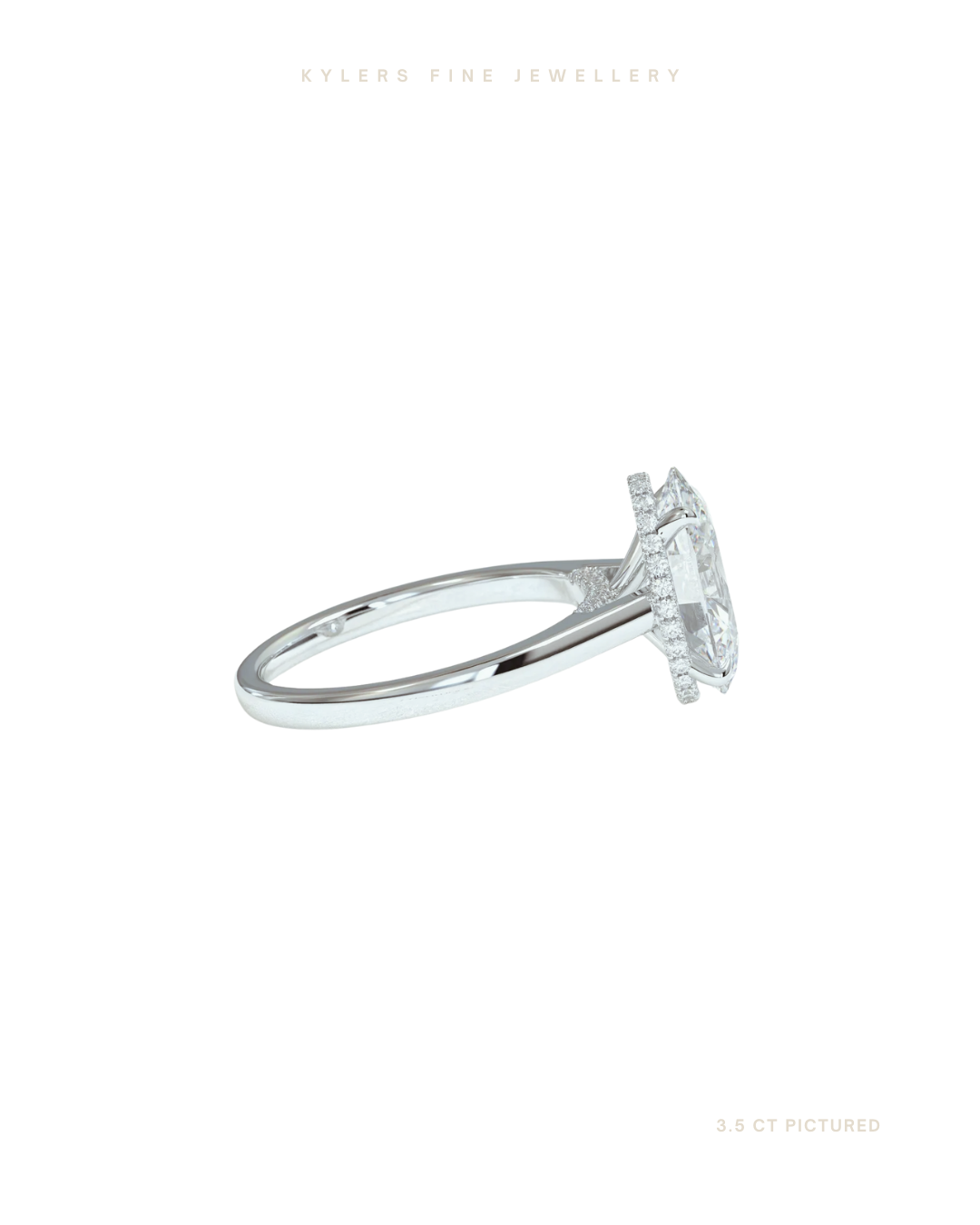 Oval Cut Lab Grown Diamond Engagement Ring | Hidden Halo | Cathedral Setting
