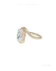 Oval Cut Lab Grown Diamond Engagement Ring | Hidden Halo | Wave Setting