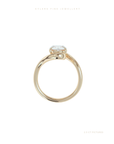 Oval Cut Lab Grown Diamond Engagement Ring | Hidden Halo | Wave Setting