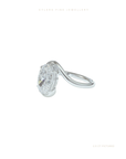 Oval Cut Lab Grown Diamond Engagement Ring | Hidden Halo | Wave Setting