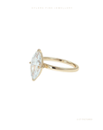 Marquise Cut Lab Grown Diamond Engagement Ring | Hidden Halo | Signature Setting