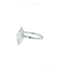 Marquise Cut Lab Grown Diamond Engagement Ring | Hidden Halo | Signature Setting