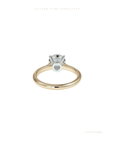 Round Cut Lab Grown Diamond Engagement Ring | Two Tone | Cathedral Setting