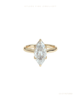 Marquise Cut Lab Grown Diamond Engagement Ring | Hidden Halo | Tulip Setting