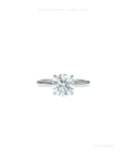 Round Cut Lab Grown Diamond Engagement Ring | Two Tone | Cathedral Setting