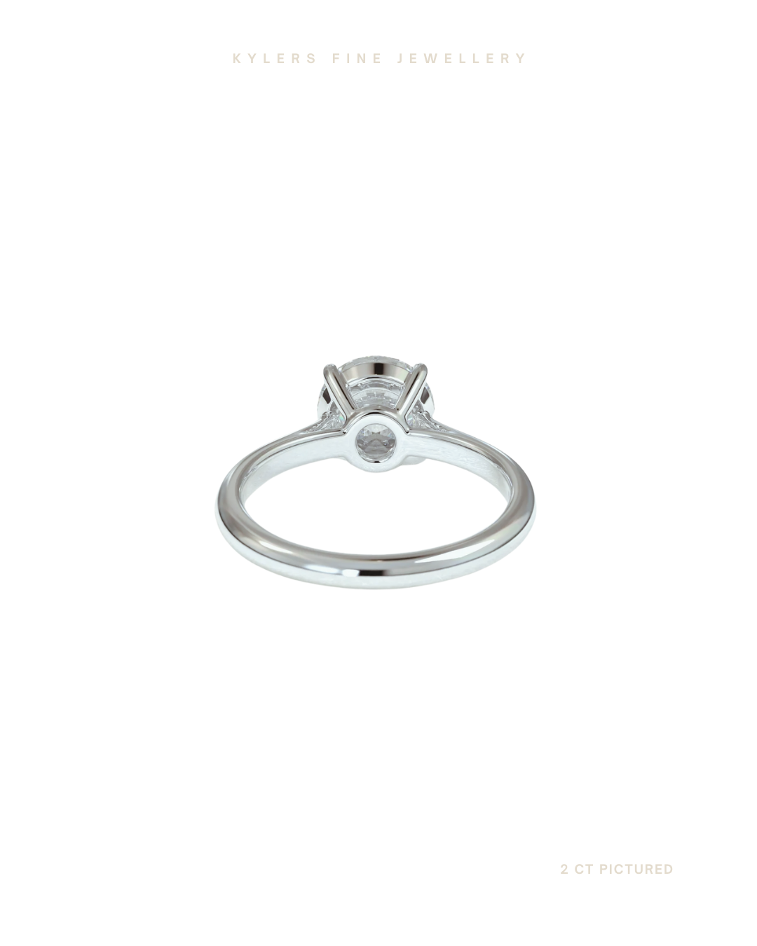 Round Cut Lab Grown Diamond Engagement Ring | Two Tone | Cathedral Setting