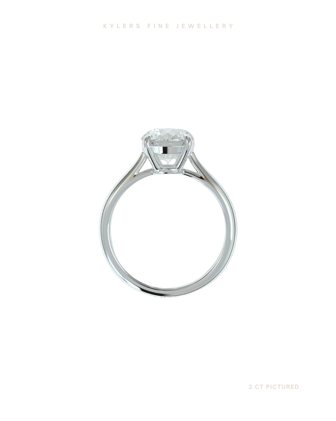 Round Cut Lab Grown Diamond Engagement Ring | Two Tone | Cathedral Setting