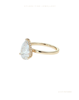 Pear Cut Lab Grown Diamond Engagement Ring | Hidden Halo | Signature Setting