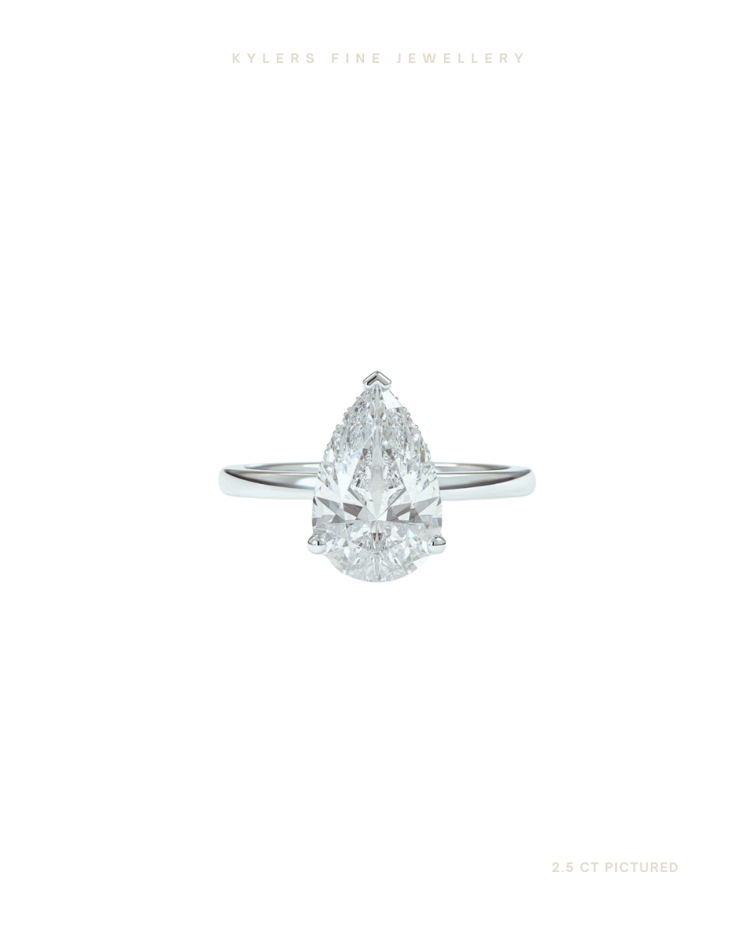 Pear Cut Lab Grown Diamond Engagement Ring | Hidden Halo | Signature Setting