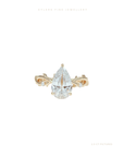 Pear Cut Lab Grown Diamond Engagement Ring | Hidden Halo | Floral Setting
