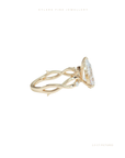 Pear Cut Lab Grown Diamond Engagement Ring | Hidden Halo | Floral Setting