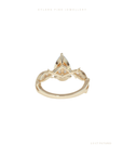 Pear Cut Lab Grown Diamond Engagement Ring | Hidden Halo | Floral Setting