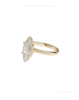 Marquise Cut Lab Grown Diamond Engagement Ring | Hidden Halo | Tulip Setting