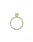 Emerald Cut Lab Grown Diamond Engagement Ring | Hidden Halo | Pave Signature Setting